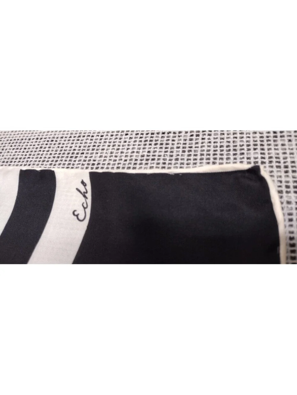 Vintage 1960s Echo Silk Scarf Mod Black & White Stripes MID CENTURY MOD UNISEX